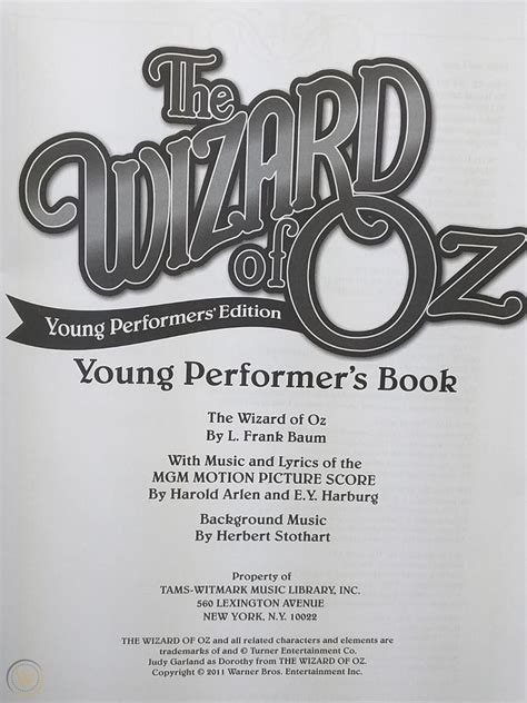 Musical Production Conceived by Tina Landau. . Wizard of oz young performers edition script pdf